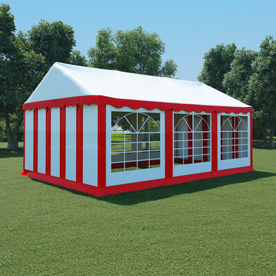 vidaXL Namiot ogrodowy z PVC, 4x6 m, czerwono-biały