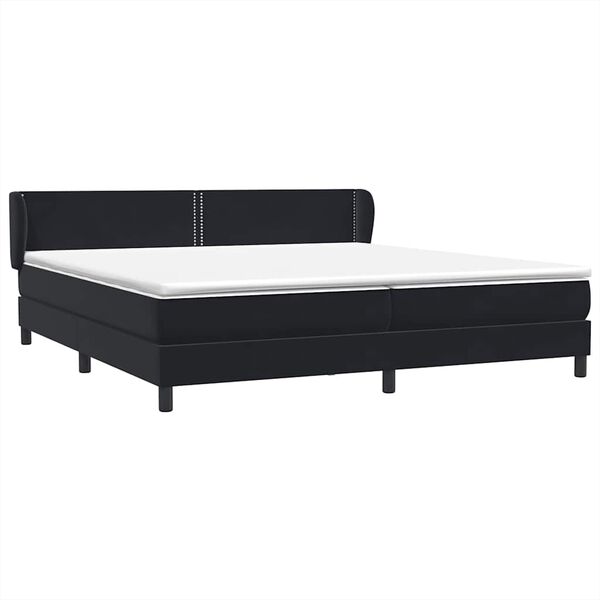 vidaXL Ł&oacute;żko typu Box Spring z materacami Czarny 180x210 cm Aksamit