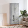 vidaXL Witrynka, szarość betonu 69,5x34x180 cm materiał drewnopochodny