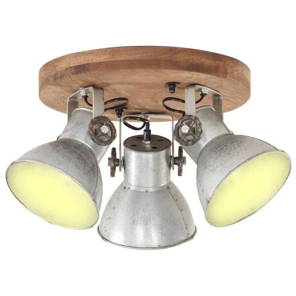vidaXL Industrialna lampa wisząca, 25 W, srebrna, 42x27 cm, E27
