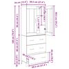 vidaXL Highboard Czarny Dąb 69,5 x 34 x 180 cm Materiał drewnopochodny