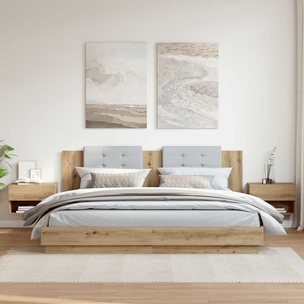 vidaXL Ścienne szafki nocne, 2 szt., dąb artisian