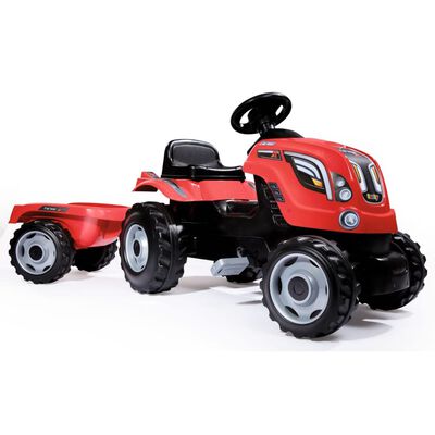 Smoby Traktor jeździk Farmer XL z przyczepą, czerwony