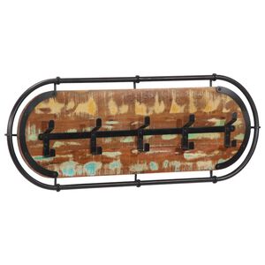 vidaXL Wieszak na płaszcze, z 5 haczykami, lite drewno z odzysku