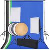 vidaXL Sprzęt do studia fotograficznego: tło 5 kolor&oacute;w i 2 softboxy
