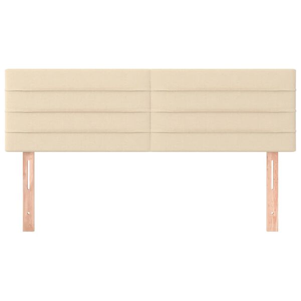 vidaXL Zagłówki do łóżka, 2 szt., kremowe, 72x5x78/88 cm, tkanina