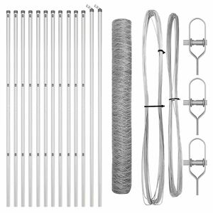 vidaXL Słupek ogrodzeniowy. Srebrny 25 x 1 m (siatka 50 mm) Stal