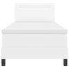 vidaXL Ł&oacute;żko sprężynowe Biały 100 x 200 cm Sk&oacute;ra syntetyczna