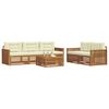vidaXL Zestaw sof na zewnątrz z poduszką 6 pcs Naturalny i Kremowy