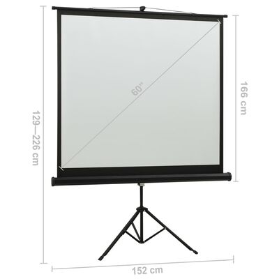 vidaXL Ekran projekcyjny ze stojakiem, 60'', 1:1
