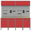 vidaXL Zestaw szafek roboczych z szufladą Z blokadą 10 pcs Czerwony
