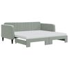 vidaXL Sofa rozsuwana z materacami, jasnoszara, 90x190 cm, aksamit