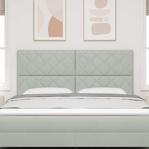 vidaXL Zagł&oacute;wek Z zagł&oacute;wkiem Jasnoszary 180 cm Aksamit