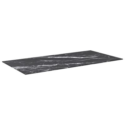 vidaXL Blat stołu, czarny, 100x50 cm, 6 mm, szkło ze wzorem marmuru