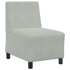 vidaXL Modułowa sofa bez podłokietnik&oacute;w Jasnoszara 55 cm Aksamit