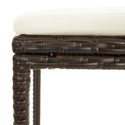 vidaXL 5-cz. zestaw mebli barowych, z poduszkami, rattan PE, brązowy