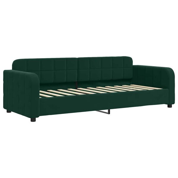 vidaXL Sofa rozsuwana z szufladami, ciemnozielona, 80x200 cm, aksamit