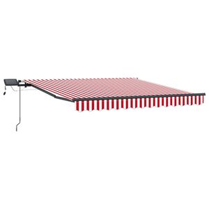 vidaXL Markiza wysuwana Czerwony i Biały 300 x 250 cm