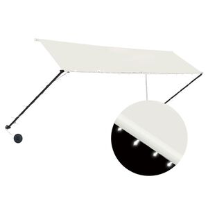 vidaXL Markiza zwijana z LED, 350 x 150 cm, kremowa
