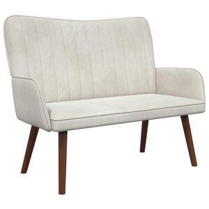 vidaXL Sofa dwuosobowa kremowy 115 x 61 x 87 cm Welur