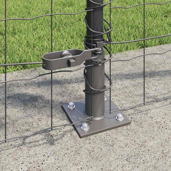 vidaXL Ogrodzenie z słupkiem Szary 1 x 25 m Stal i PVC