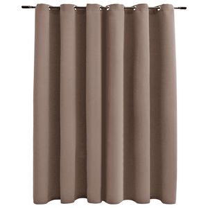 vidaXL Zasłona zaciemniająca z metalowymi k&oacute;łkami, taupe, 290x245 cm