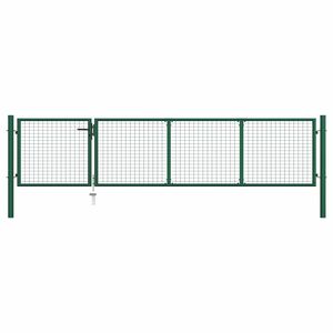 vidaXL Brama ogrodowa stalowa 350x75 cm zielona
