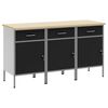 vidaXL Szafka robocza 3 szt. Czarny i szary 150 x 55 x 85 cm