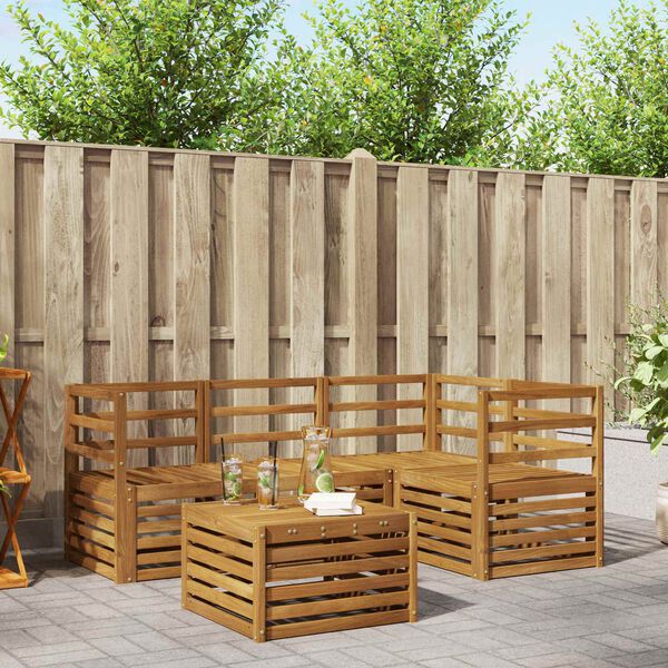 vidaXL Zestawy sof 5 pcs Naturalny Lite Drewno Akacji