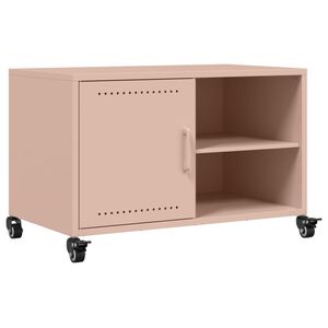 vidaXL Szafka RTV, r&oacute;żowa, 68x39x43,5 cm, stal