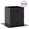 vidaXL Podstawy słupk&oacute;w kwadratowe 12 szt. Antracyt 121x121 mm
