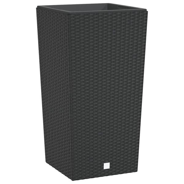 vidaXL Donica z pojemnikiem wewnętrznym, antracyt, 21/49 L, rattan PP