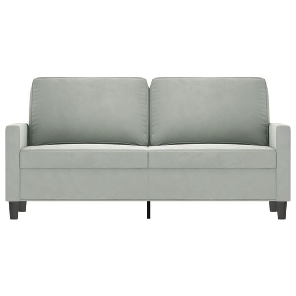 vidaXL Sofa 2-osobowa, jasnoszara, 140 cm, tapicerowana aksamitem