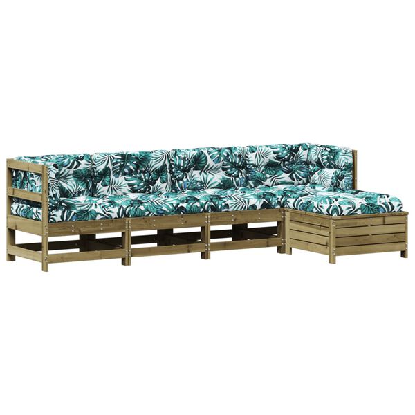 vidaXL 5-cz. zestaw mebli do ogrodu, z poduszkami, impregnowana sosna