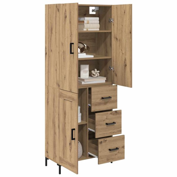 vidaXL Highboard z szufladą Dąb rzemieślniczy 69,5 x 34 x 180 cm