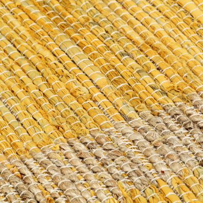 vidaXL Ręcznie wykonany dywan, juta, żółty, 80x160 cm