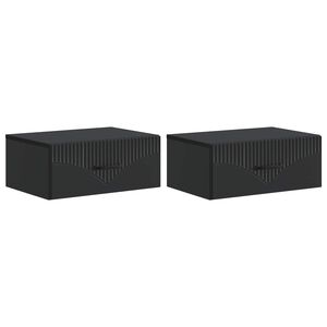 vidaXL Wisząca Szafka Nocna 2 szt. Czarny 49 x 34,5 x 20 cm