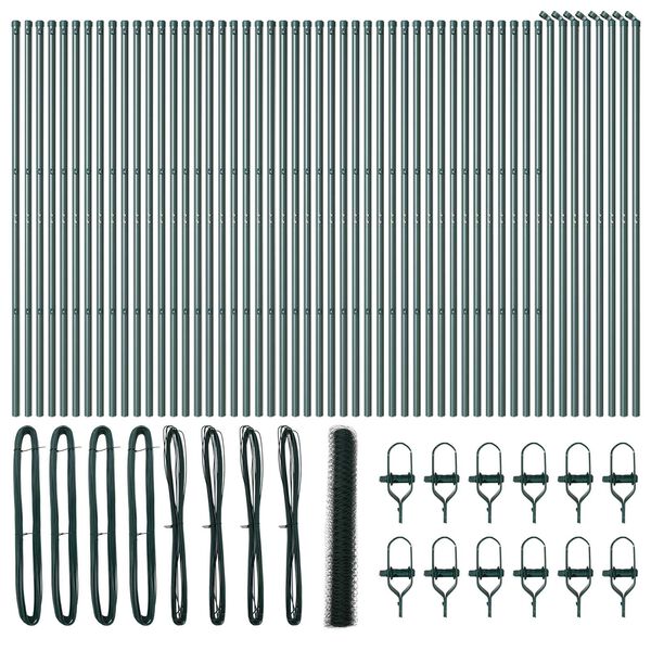 vidaXL Słupek ogrodzeniowy. Zielony 100 x 1,2 m (siatka 36 mm)