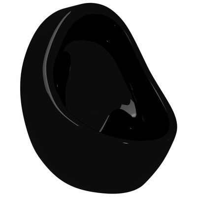 vidaXL Pisuar wiszący z zaworem spłukującym, ceramiczny, czarny