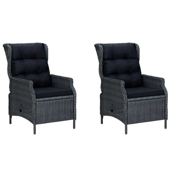 vidaXL 7-cz. zestaw mebli ogrodowych, poduszki, rattan PE, ciemnoszary