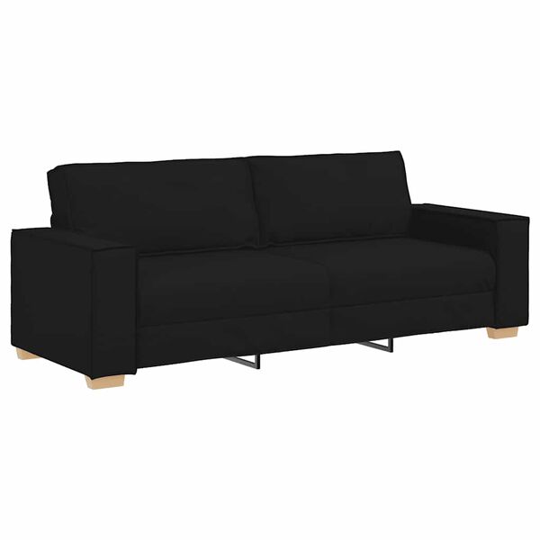 vidaXL Sofa 3-osobowa Czarna 220x78x84 cm Tkanina