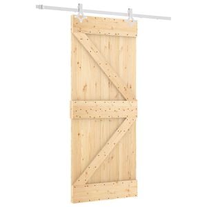 vidaXL Drzwi przesuwne Naturalne i białe 85 x 210 cm