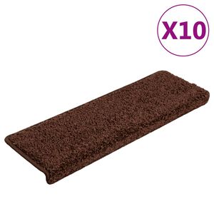 vidaXL Maty na schody 10 szt. 65x21x4 cm Brązowe prostokątne krawędzie