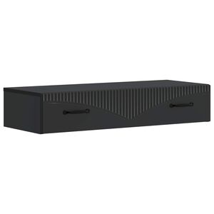 vidaXL Stolik boczny montowany na ścianie Czarny 87,5 x 34,5 x 17 cm
