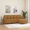 vidaXL 3-osobowa sofa z podn&oacute;żkiem, brązowy, 180 cm, aksamit