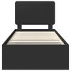vidaXL Ramka ł&oacute;żka Z zagł&oacute;wkiem Czarny 90 x 200 cm Lite drewno sosnowe