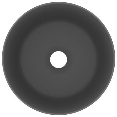 vidaXL Luksusowa, okrągła umywalka, ciemnoszary mat, 40x15cm, ceramika
