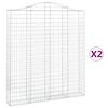 vidaXL Kosze gabionowe, 2 szt, 200x30x220/240 cm, galwanizowane żelazo