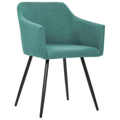 vidaXL Krzesła stołowe, 6 szt., zielone, tkanina