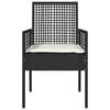 vidaXL Krzesło Ogrodowe 2 pcs Czarny 55 x 53 x 85 cm polirattan